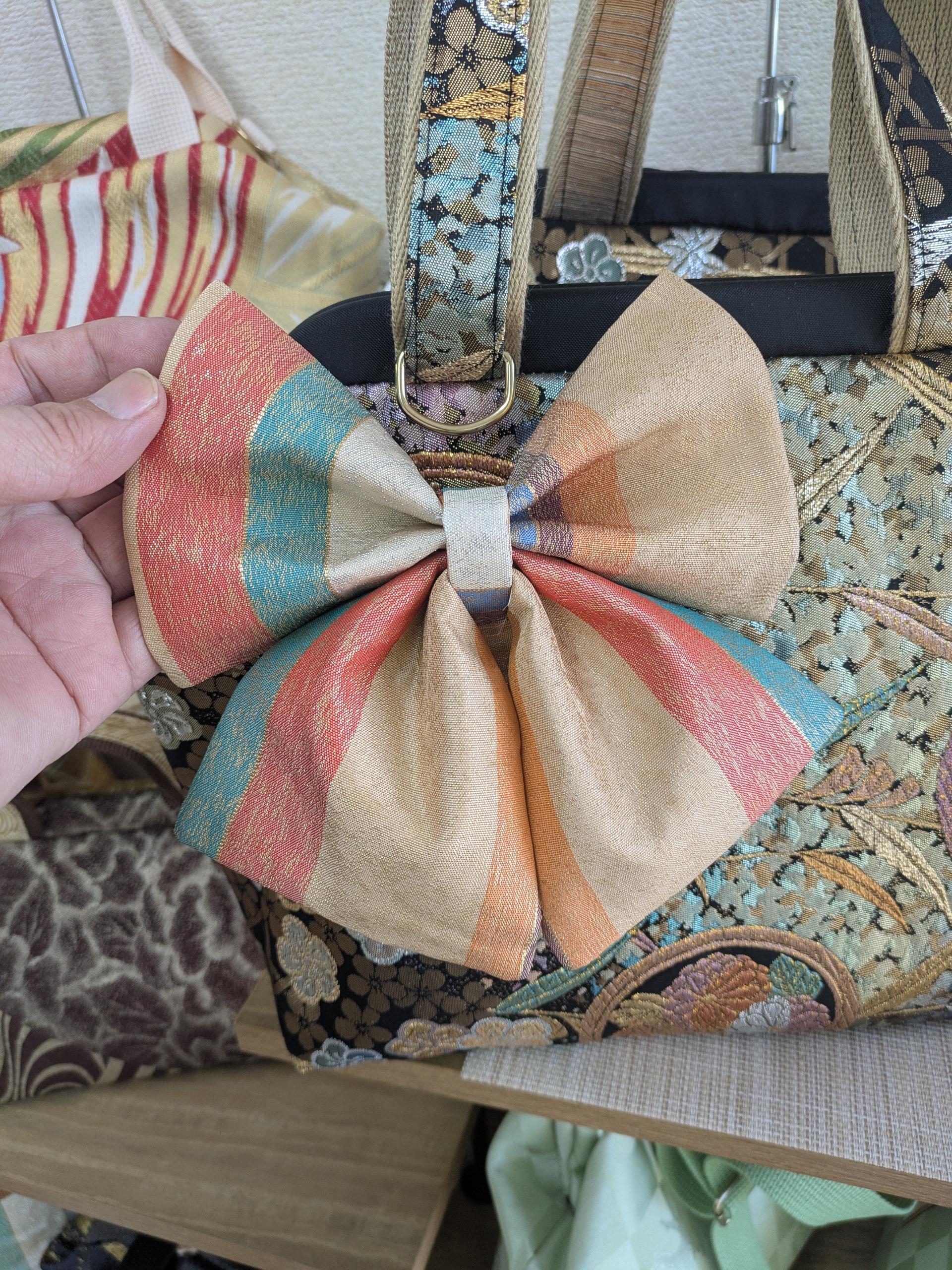 『帯の華』ひらく職人”五呂”が作る『オビカラ』　帯で作る　🎀リボンチャーム🎀　チェーンタイプに変更しました。 | 8枚目