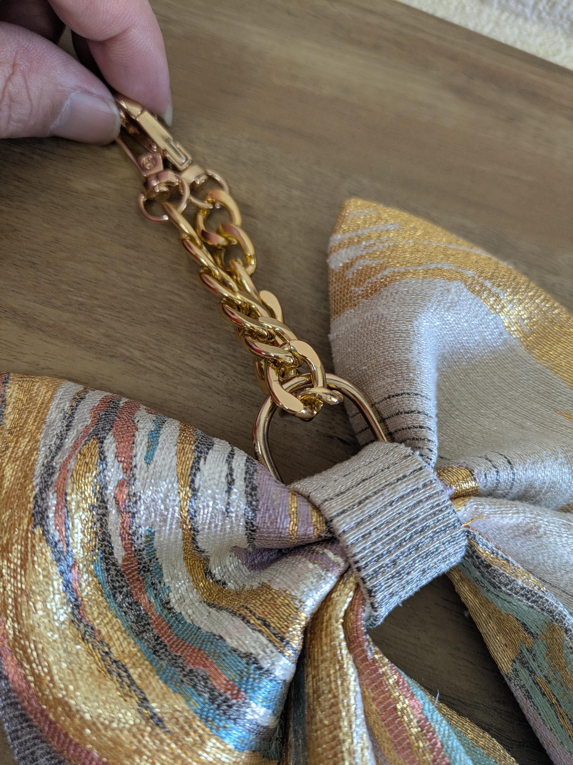 『帯の華』ひらく職人”五呂”が作る『オビカラ』　帯で作る　🎀リボンチャーム🎀　チェーンタイプに変更しました。 | 5枚目