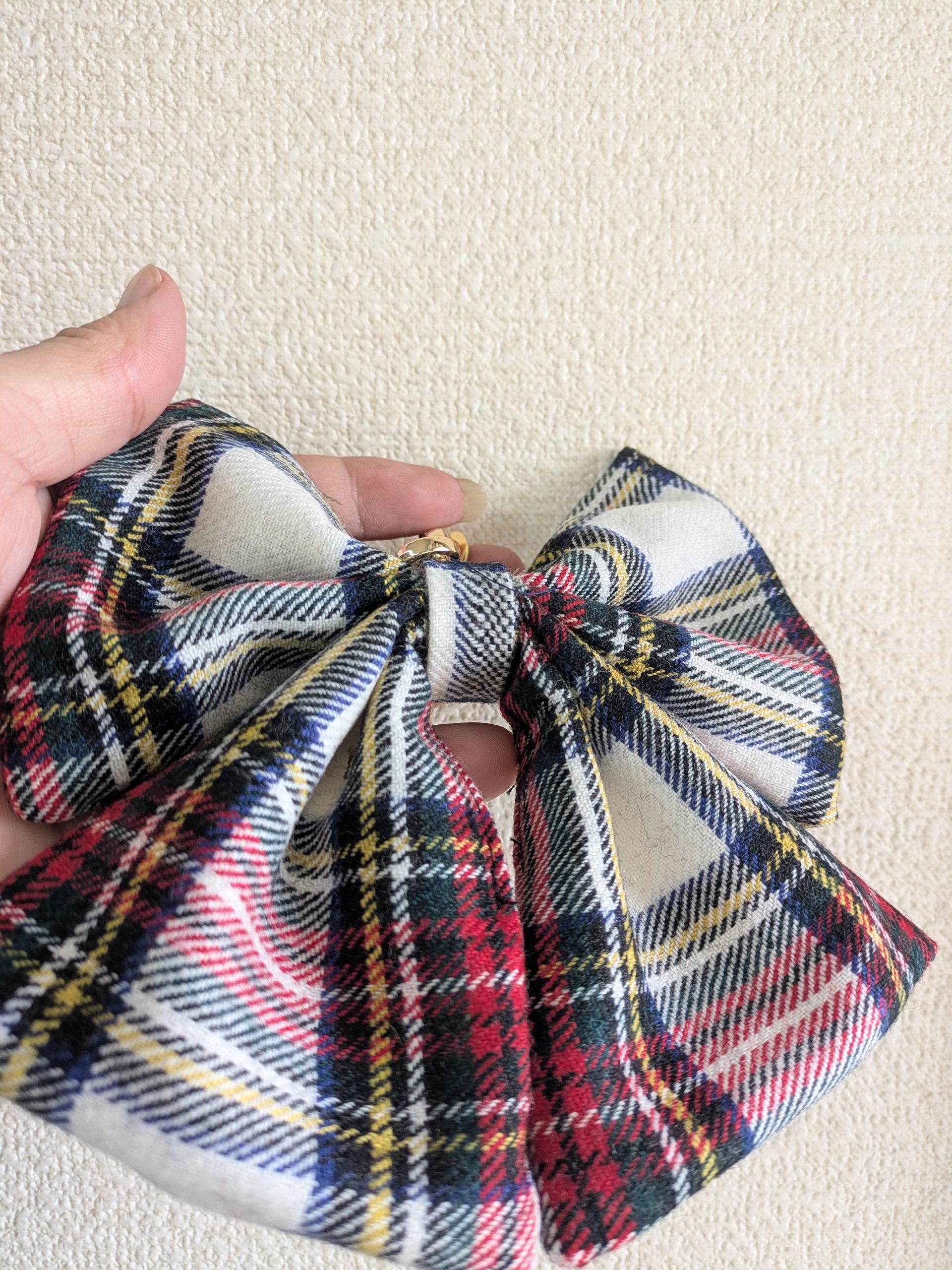 🎀リボンチャーム🎀『帯の華』ひらく職人”五呂”が作る　『尾州チェック柄』★チェーンタイプに変更しました | 2枚目