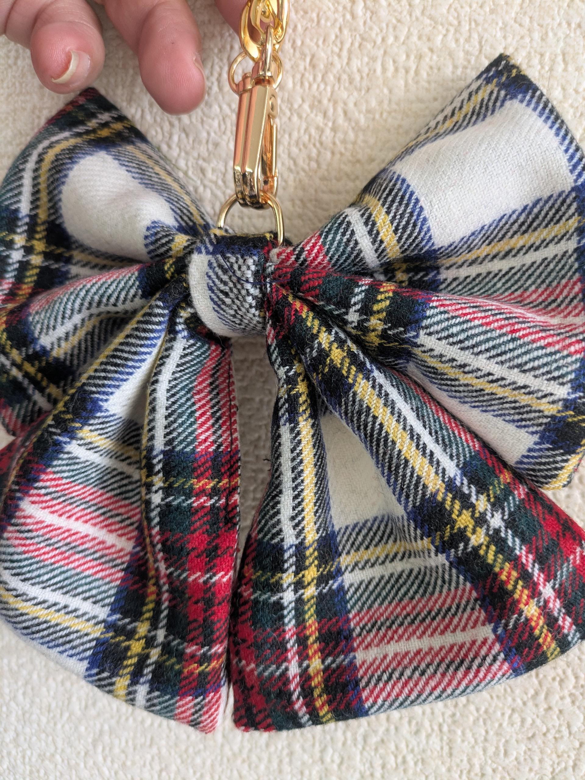 🎀リボンチャーム🎀『帯の華』ひらく職人”五呂”が作る　『尾州チェック柄』★チェーンタイプに変更しました | 6枚目