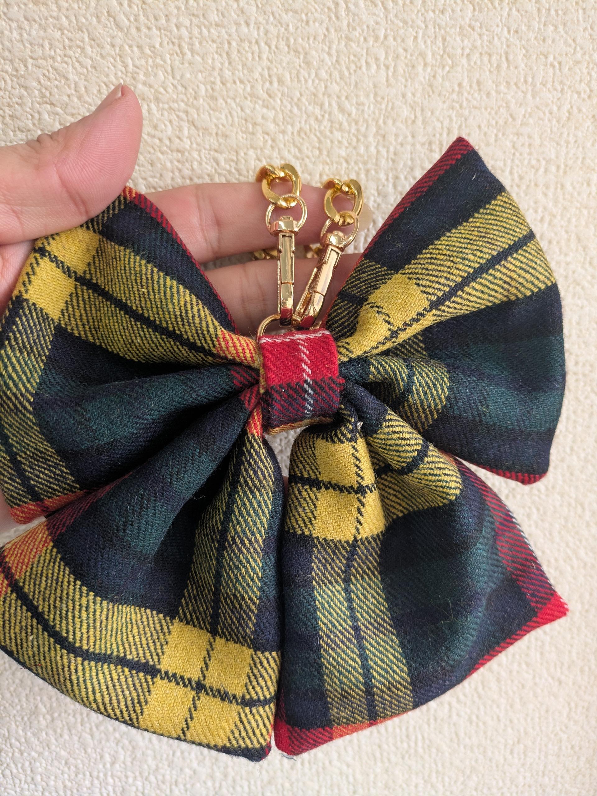 🎀リボンチャーム🎀『帯の華』ひらく職人”五呂”が作る　『尾州チェック柄』★チェーンタイプに変更しました1枚目の画像