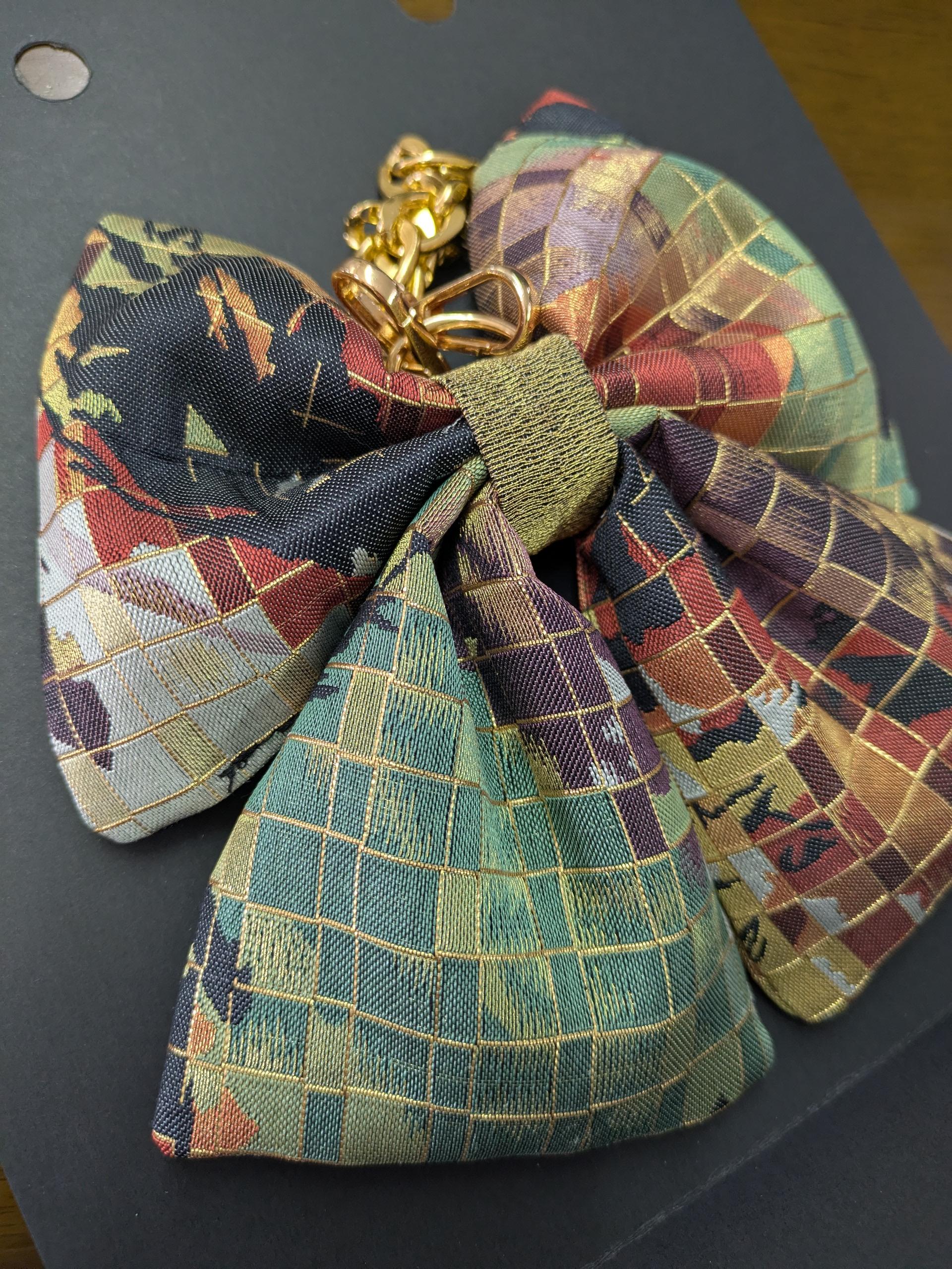 『帯の華』ひらく職人”五呂”が作る『オビカラ』　帯で作る　🎀リボンチャーム🎀　チェーンタイプに変更しました。 | 5枚目