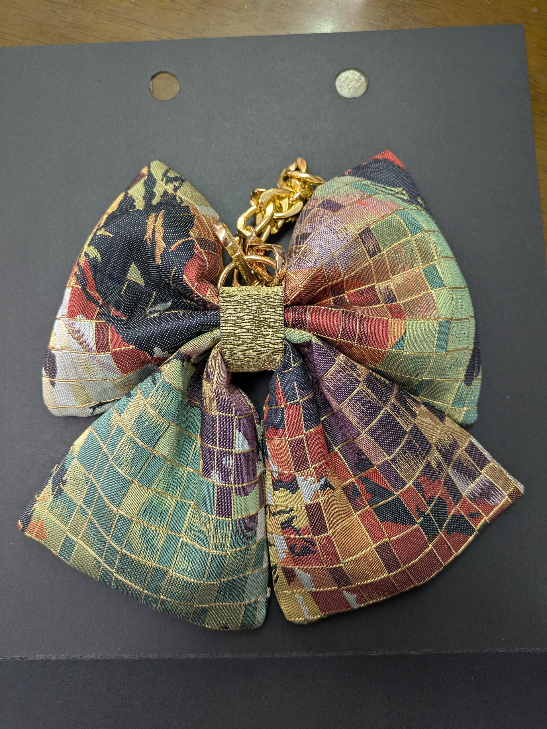 『帯の華』ひらく職人”五呂”が作る『オビカラ』　帯で作る　🎀リボンチャーム🎀　チェーンタイプに変更しました。 | 6枚目