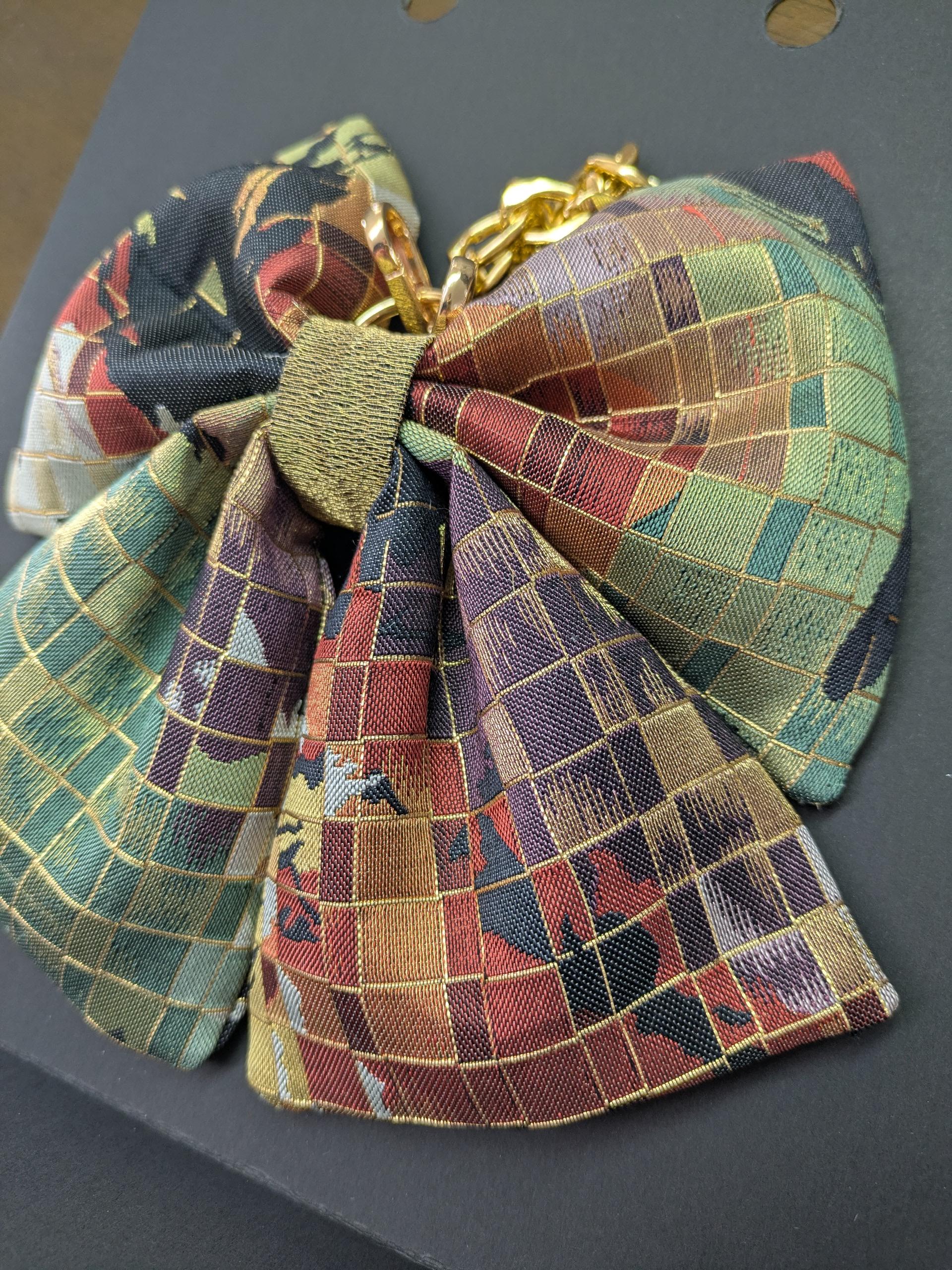 『帯の華』ひらく職人”五呂”が作る『オビカラ』　帯で作る　🎀リボンチャーム🎀　チェーンタイプに変更しました。 | 7枚目