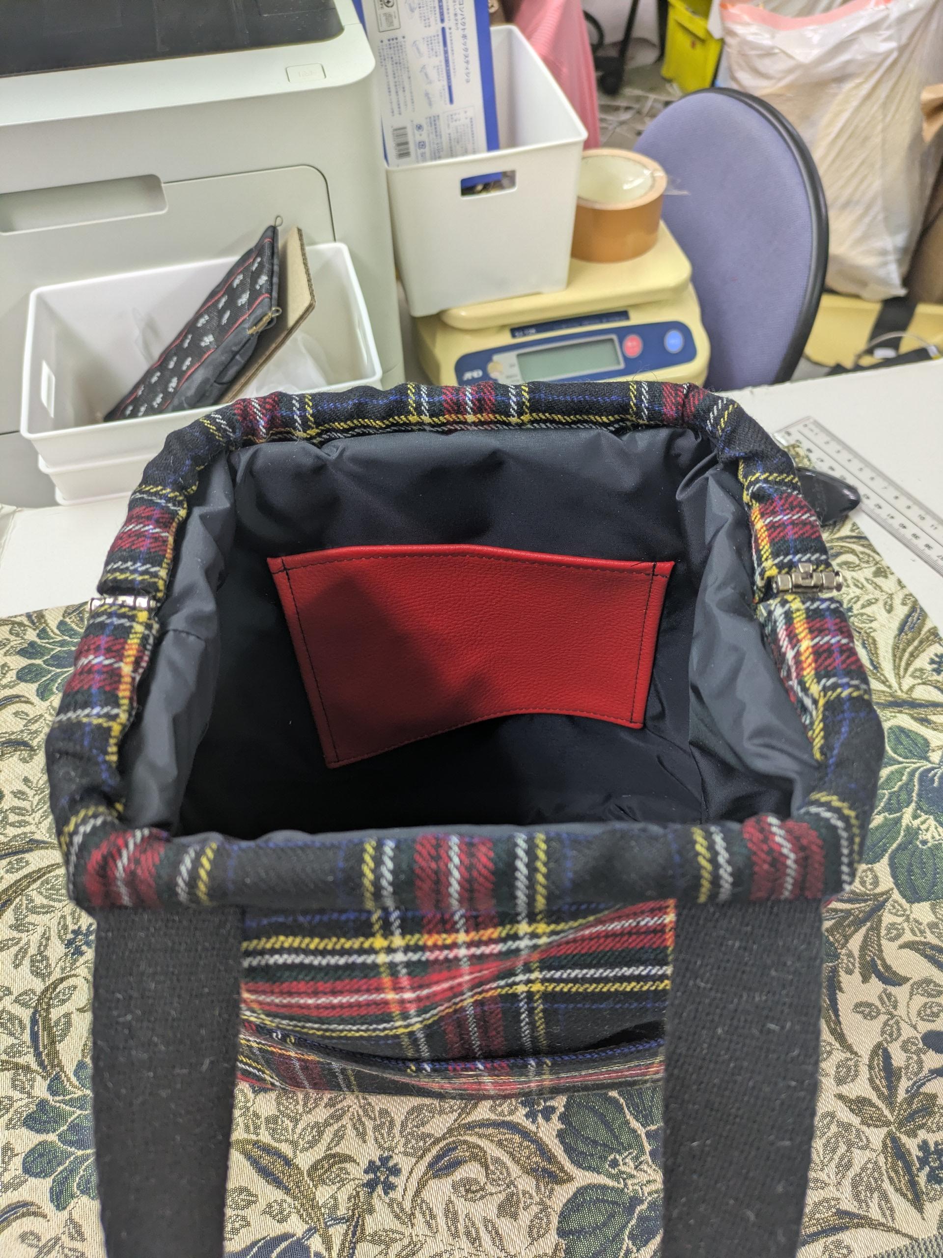 ：『尾州　チェック柄』　M1スタイル　『尾州』認定生地使用　リボンチャーム別　ゴルフのカートバックにも | 14枚目