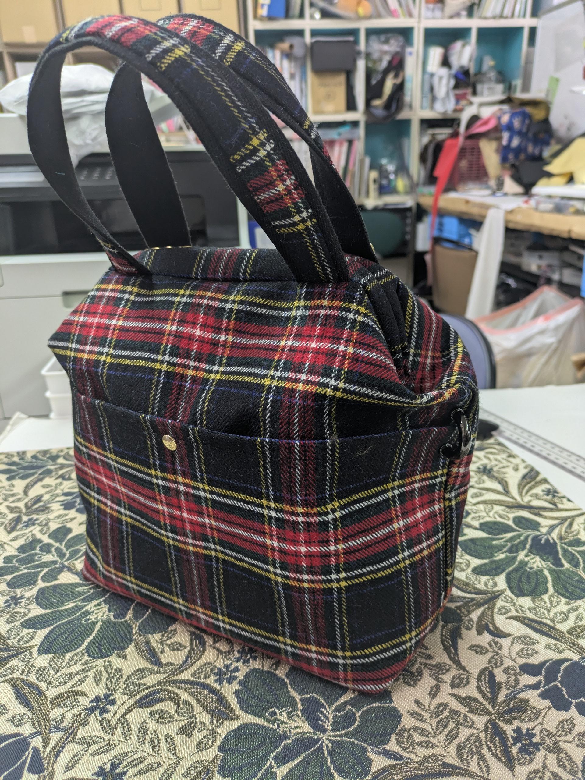 ：『尾州　チェック柄』　M1スタイル　『尾州』認定生地使用　リボンチャーム別　ゴルフのカートバックにも | 8枚目