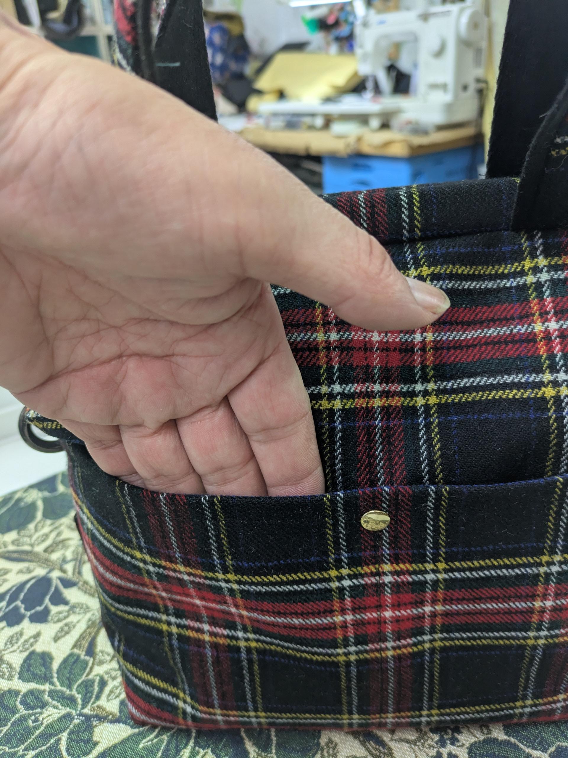 ：『尾州　チェック柄』　M1スタイル　『尾州』認定生地使用　リボンチャーム別　ゴルフのカートバックにも | 9枚目