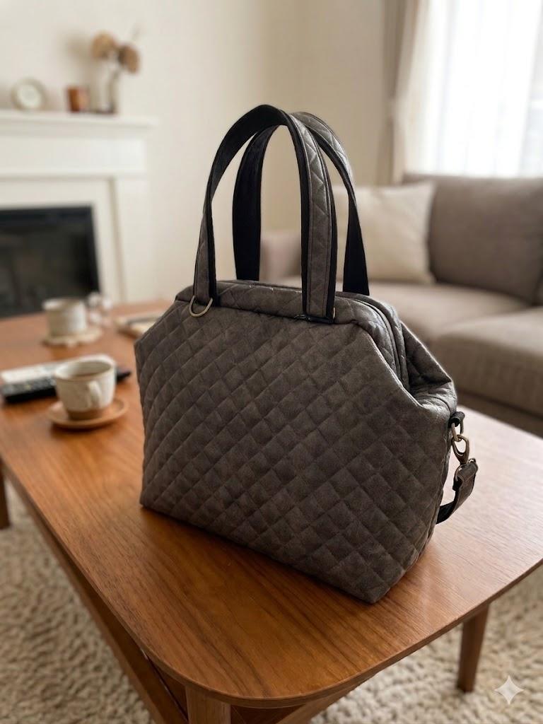 L１　『こだわり素材』　”五呂”のお気に入り生地　『キルトアーガイル』生地　スペイン製　グレー系1枚目の画像