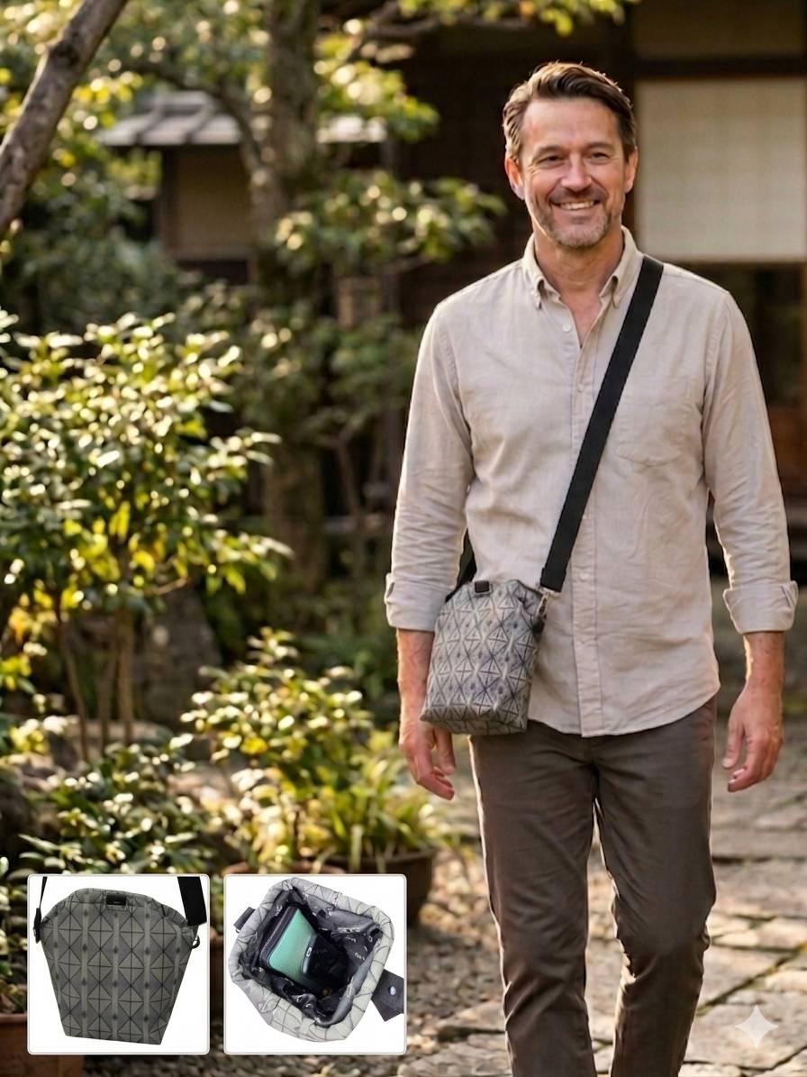 『ころんバック　L型』ショルダー　『尾州織ジャガード生地』　(株)サンライトさんとのコラボ | 2枚目