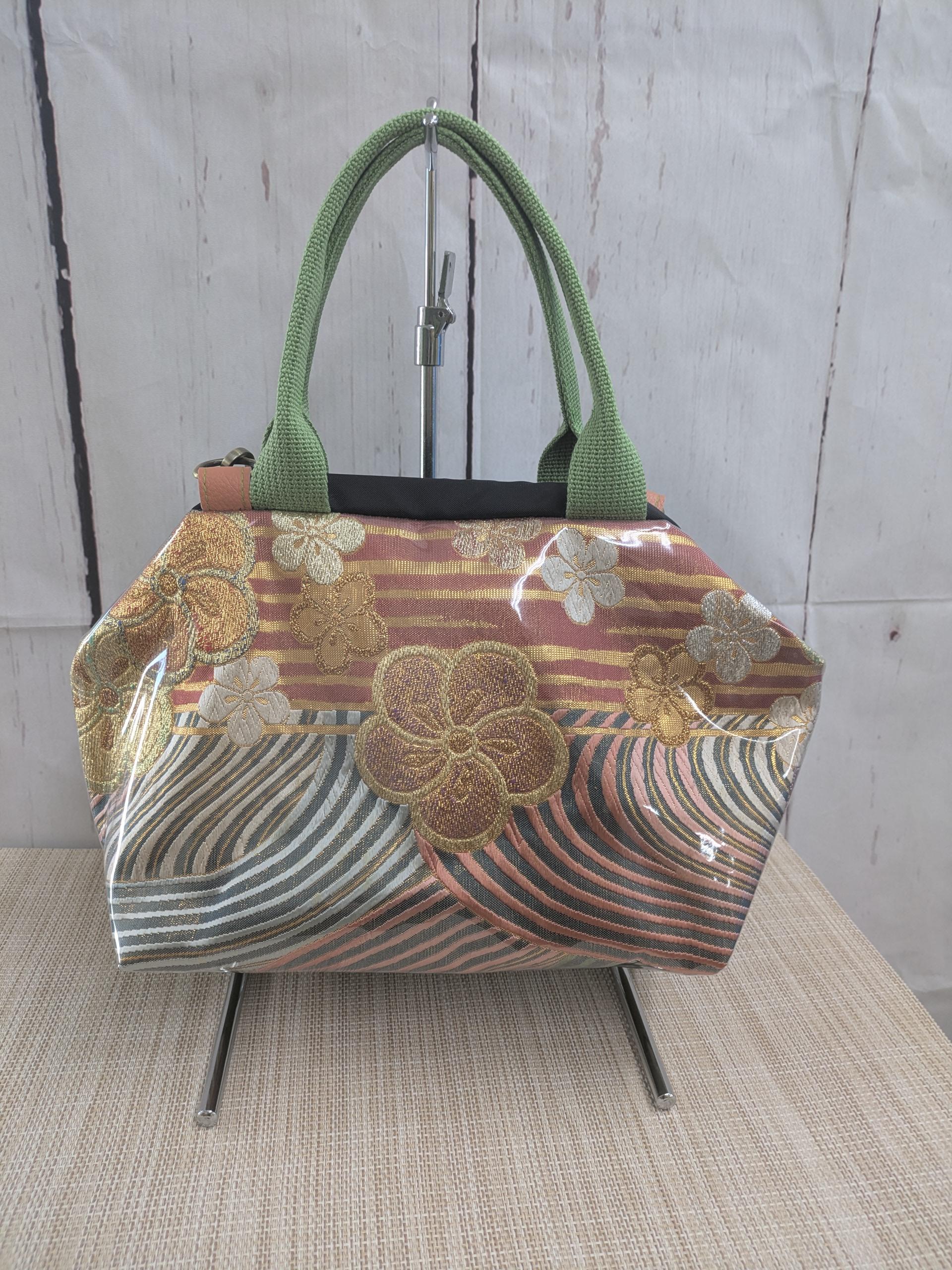 『オビカラbag』　　ショルダー・トート　shoulderベルト付き　ばね口金具　送料無料1枚目の画像