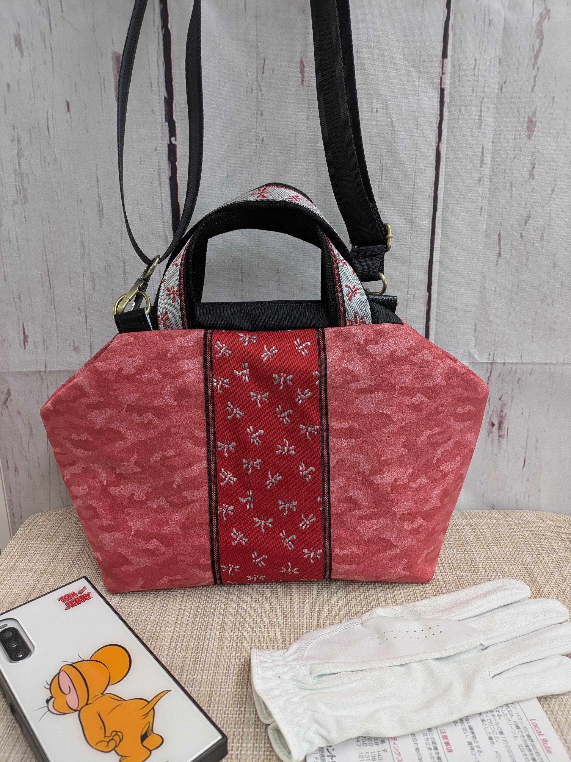 @合皮　　トート・ショルダー　shoulderベルト付き　Mタイプ　ばね口金具　送料無料