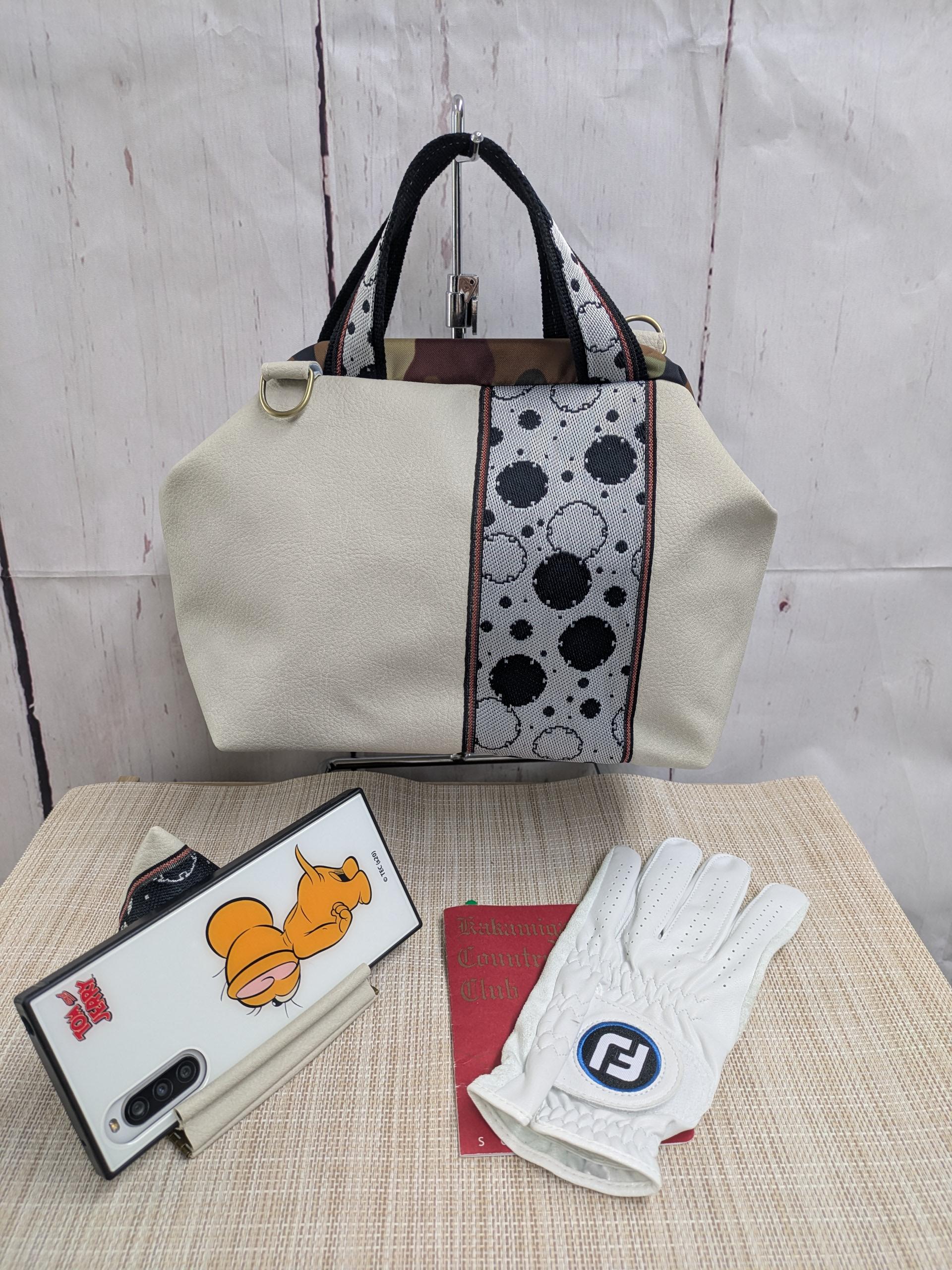 ＠合皮　普段使いOK！カラス対策GOLFラウンドバック　『G-Job』ポーチ付　日本でG-wartオリジナルBAG1枚目の画像