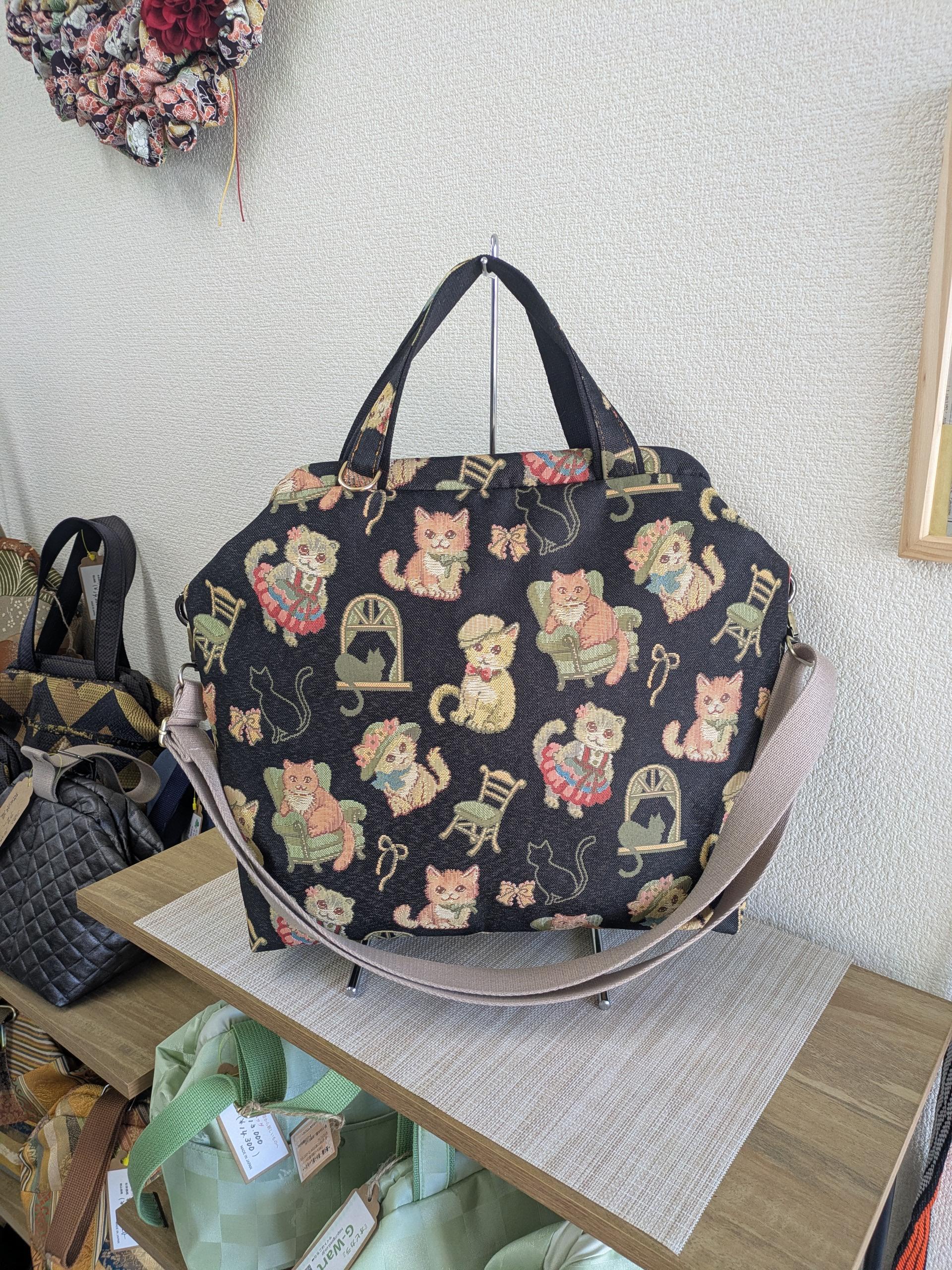 【受注生産】　Aさんオーダー『PATAO＆PATACO』『自分でデザインするバック』　LL3　『ねこまる』尾州ジ1枚目の画像