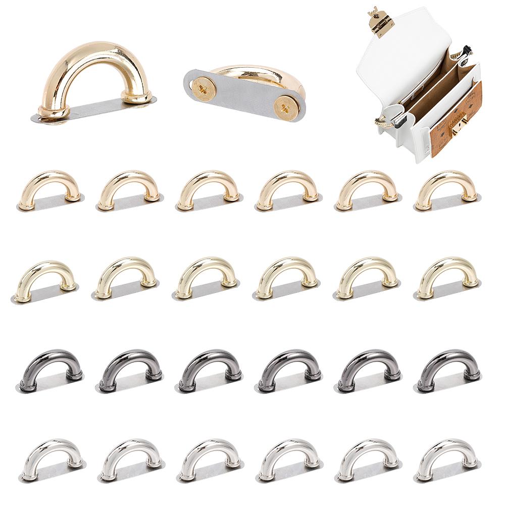 4色の亜鉛合金製バッグ吊り下げ留め具 アーチ型ハードウェア ネジとスペーサー付き 半円形  1.7x3.1x0.8cm1枚目の画像