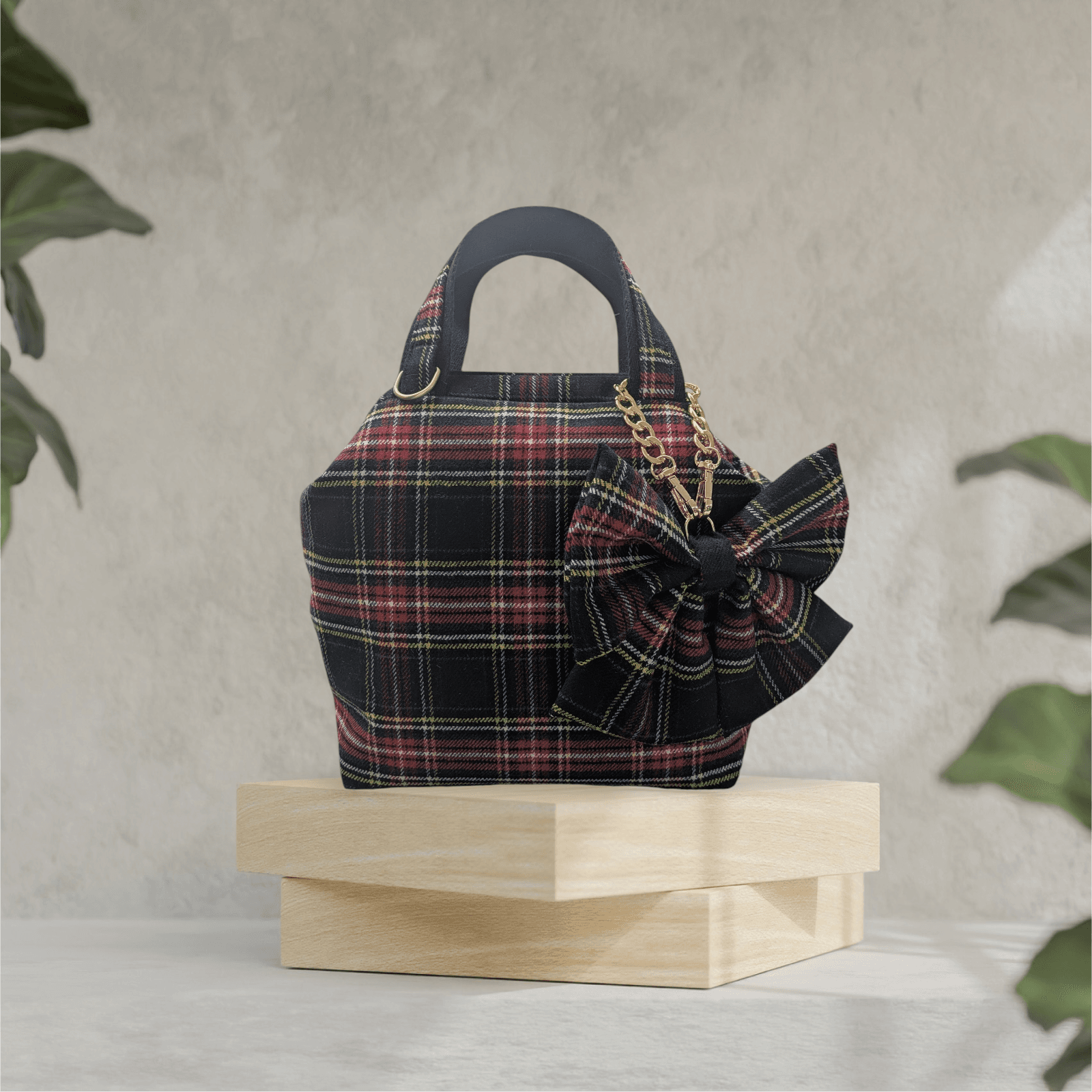 :『尾州 チェック柄』 M1スタイル 『尾州』認定生地使用 リボンチャーム別 ゴルフのカートバックにも